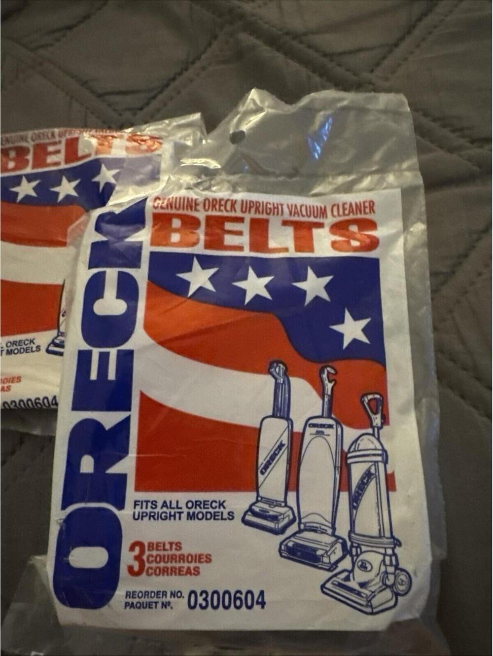 Oreck Upright Vacuum Cleaner Belts Part # 0300604 Lot Of 2 Pks. 5 Total Belts